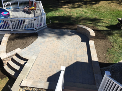NH MA Paver Patio, Retaining Wall, Stairs & Seating Wall